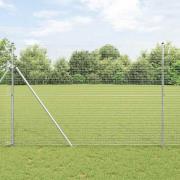 vidaXL Staket med stolpar Silver 1.5 x 10 m Stål
