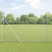 vidaXL Staket med stolpar Silver 1.5 x 50 m Stål