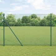 vidaXL Staket med stolpar Grön 1.5 x 25 m Stål