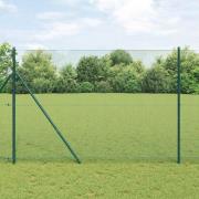 vidaXL Staket med stolpar Grön 1.6 x 25 m Stål
