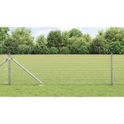 vidaXL Staket med stolpar Silver 0.4 x 50 m Stål