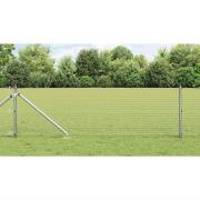 vidaXL Staket med stolpar Silver 0.5 x 50 m Stål