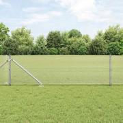 vidaXL Staket med stolpar Silver 0.8 x 50 m Stål