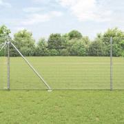 vidaXL Staket med stolpar Silver 1.2 x 50 m Stål