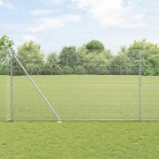 vidaXL Staket med stolpar Silver 1.6 x 50 m Stål