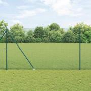 vidaXL Staket med stolpar Grön 1.5 x 10 m Stål