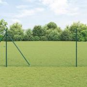 vidaXL Staket med stolpar Grön 1.5 x 25 m Stål