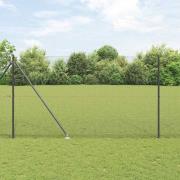 vidaXL Staket med stolpar Grå 1.5 x 10 m Stål