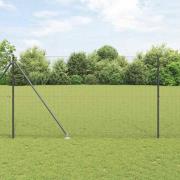 vidaXL Staket med stolpar Grå 1.5 x 25 m Stål