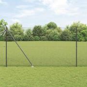 vidaXL Staket med stolpar Grå 1.6 x 25 m Stål