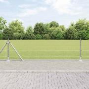 vidaXL Staket med stolpar Silver 0.4 x 10 m Stål