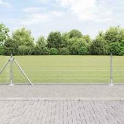 vidaXL Staket med stolpar Silver 0.6 x 10 m Stål