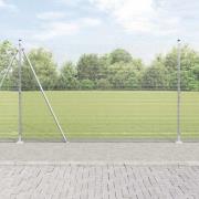 vidaXL Staket med stolpar Silver 1.5 x 10 m Stål