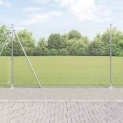 vidaXL Staket med stolpar Silver 1.6 x 10 m Stål