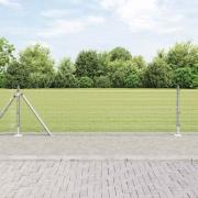 vidaXL Staket med stolpar Silver 0.6 x 100 m Stål