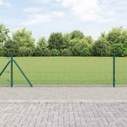 vidaXL Staket med stolpar Grön 0.5 x 10 m Stål