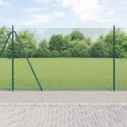 vidaXL Staket med stolpar Grön 1.4 x 10 m Stål