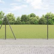 vidaXL Staket med stolpar Grå 1.2 x 10 m Stål