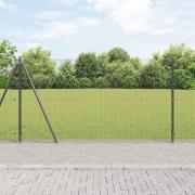 vidaXL Staket med stolpar Grå 1.2 x 25 m Stål