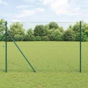 vidaXL Staket med stolpar Grön 1.6 x 10 m PVC-belagd stål
