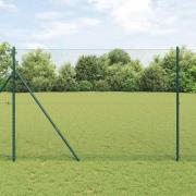 vidaXL Staket med stolpar Grön 1.5 x 25 m PVC-belagd stål