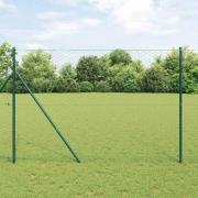 vidaXL Staket med stolpar Grön 1.6 x 100 m PVC-belagd stål