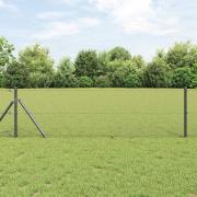 vidaXL Staket med stolpar Grå 0.6 x 10 m PVC-belagd stål