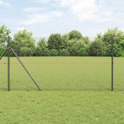 vidaXL Staket med stolpar Grå 1.2 x 10 m PVC-belagd stål