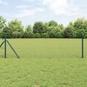 vidaXL Staket med stolpar Grå 0.5 x 50 m PVC-belagd stål