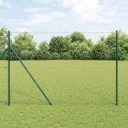 vidaXL Staket med stolpar Grå 1.6 x 50 m PVC-belagd stål