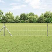 vidaXL Staket med stolpar Silver 0.4 x 10 m PVC-belagd stål