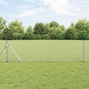 vidaXL Staket med stolpar Silver 0.6 x 10 m PVC-belagd stål