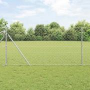 vidaXL Staket med stolpar Silver 1.2 x 10 m PVC-belagd stål