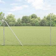 vidaXL Staket med stolpar Silver 1.5 x 50 m PVC-belagd stål