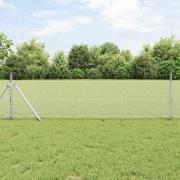 vidaXL Staket med stolpar Silver 0.8 x 100 m PVC-belagd stål