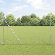 vidaXL Staket med stolpar Silver 1.5 x 100 m PVC-belagd stål