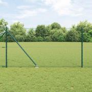 vidaXL Staket med stolpar Grön 1.2 x 10 m PVC-belagd stål