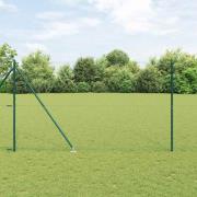 vidaXL Staket med stolpar Grön 1.6 x 10 m PVC-belagd stål