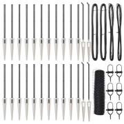 vidaXL Stängselstolpe Grå 50 x 1 m (36 mm nät) Stål och PVC