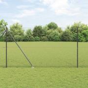 vidaXL Staket med stolpar Grå 1.6 x 50 m PVC-belagd stål
