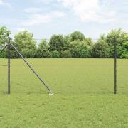 vidaXL Staket med stolpar Grå 1.2 x 100 m PVC-belagd stål