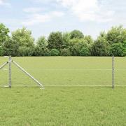vidaXL Staket med stolpar Silver 0.6 x 10 m PVC-belagd stål