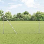 vidaXL Staket med stolpar Silver 1.5 x 10 m PVC-belagd stål