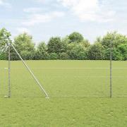 vidaXL Staket med stolpar Silver 1.6 x 10 m PVC-belagd stål