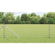 vidaXL Staket med stolpar Silver 0.6 x 25 m PVC-belagd stål