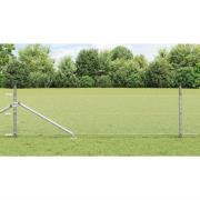 vidaXL Staket med stolpar Silver 0.5 x 100 m PVC-belagd stål