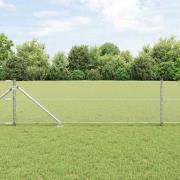 vidaXL Staket med stolpar Silver 0.6 x 100 m PVC-belagd stål