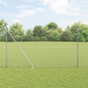 vidaXL Staket med stolpar Silver 1.6 x 100 m PVC-belagd stål