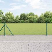 vidaXL Staket med stolpar Grön 0.6 x 100 m PVC-belagd stål