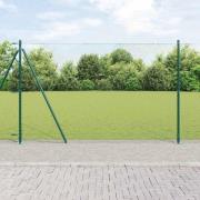 vidaXL Staket med stolpar Grön 1.6 x 100 m PVC-belagd stål